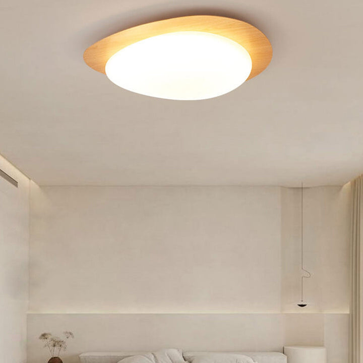 Nordic Eisen Holzmaserung Kiesel LED Deckenleuchte mit bündigem Abschluss 
