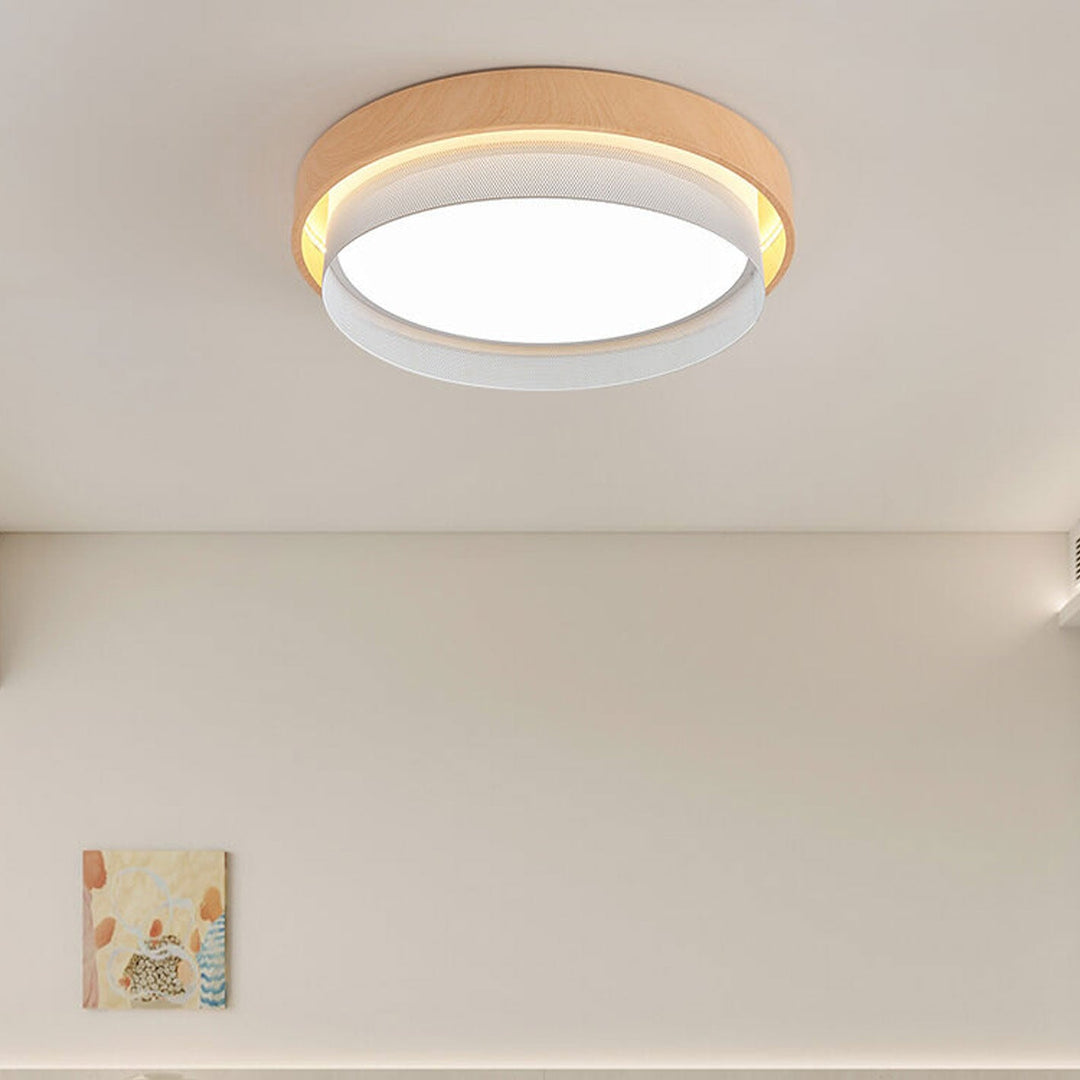 Nordic Wood Grain Rectangular/ Round LED Tatami Flush Mount Ceiling Light