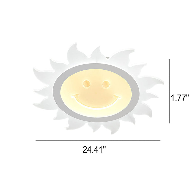 Creative Cartoon Smiley Sun LED Flush Mount Ceiling Light