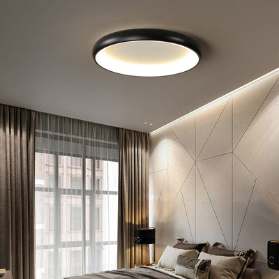 Modern Minimalist Round Aluminum Acrylic LED Flush Mount Ceiling Light