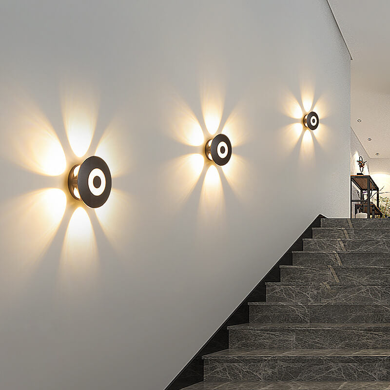 Industrielle runde kreative Blumen-Reihen-Lichteffekt-LED-Wand-Leuchter-Lampe aus Aluminium 