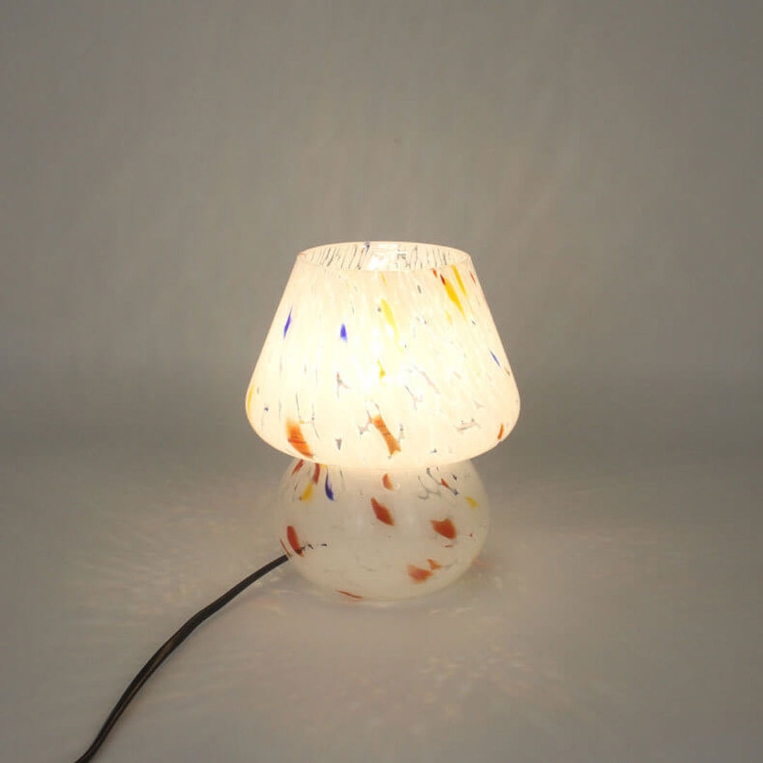 Lampe de table à 1 lumière avec bouteille champignon en verre teinté moderne 