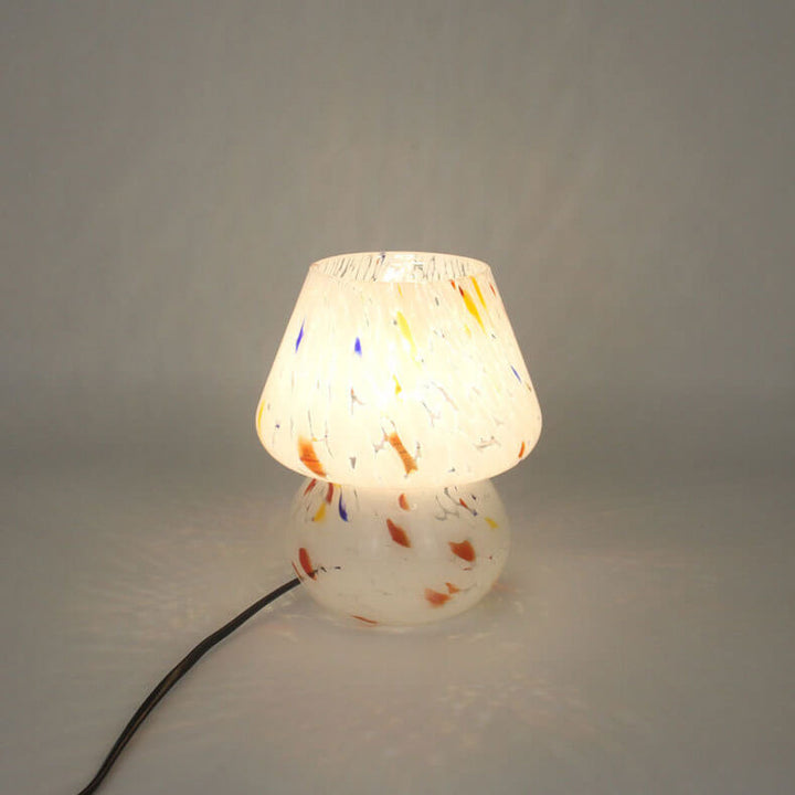 Lampe de table à 1 lumière avec bouteille champignon en verre teinté moderne 