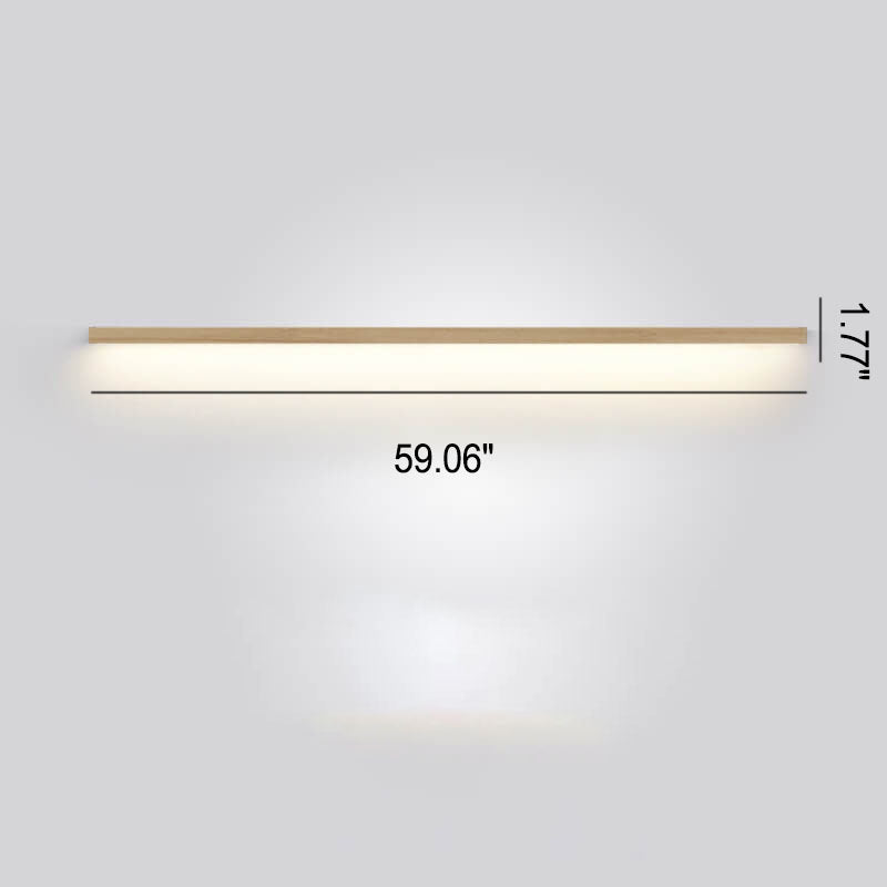 Japanese Simple Solid Wood Strip LED Wall Sconce Lamp