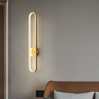 Nordic Light Luxus-Vollmessing-Langring-LED-Wandleuchte