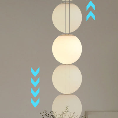 Nordic Light Luxury Hardware Glass Round Flat LED Pendant Light