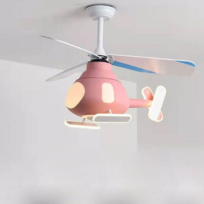 Cartoon Kreatives Flugzeugdesign LED Downrods Deckenventilatorlicht 