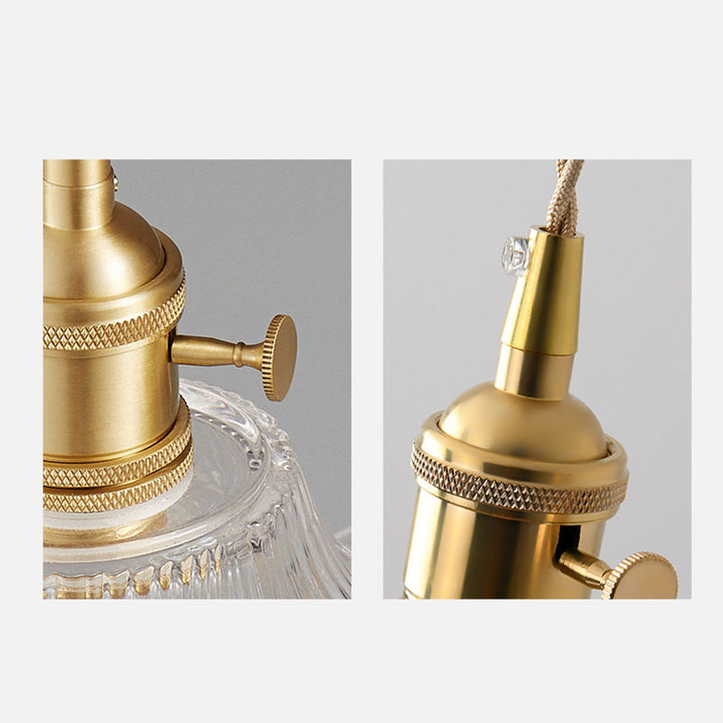 Nordic Light Luxury Brass Glass 1/3-Light Pendant Light
