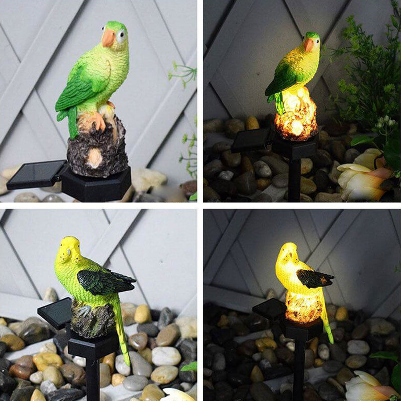 Solar Parrot Resin Outdoor Garden LED Decorative Ground Plug Path Light