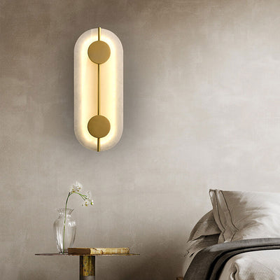 Modern Brass Lucite Circle LED Wall Sconce Lamp