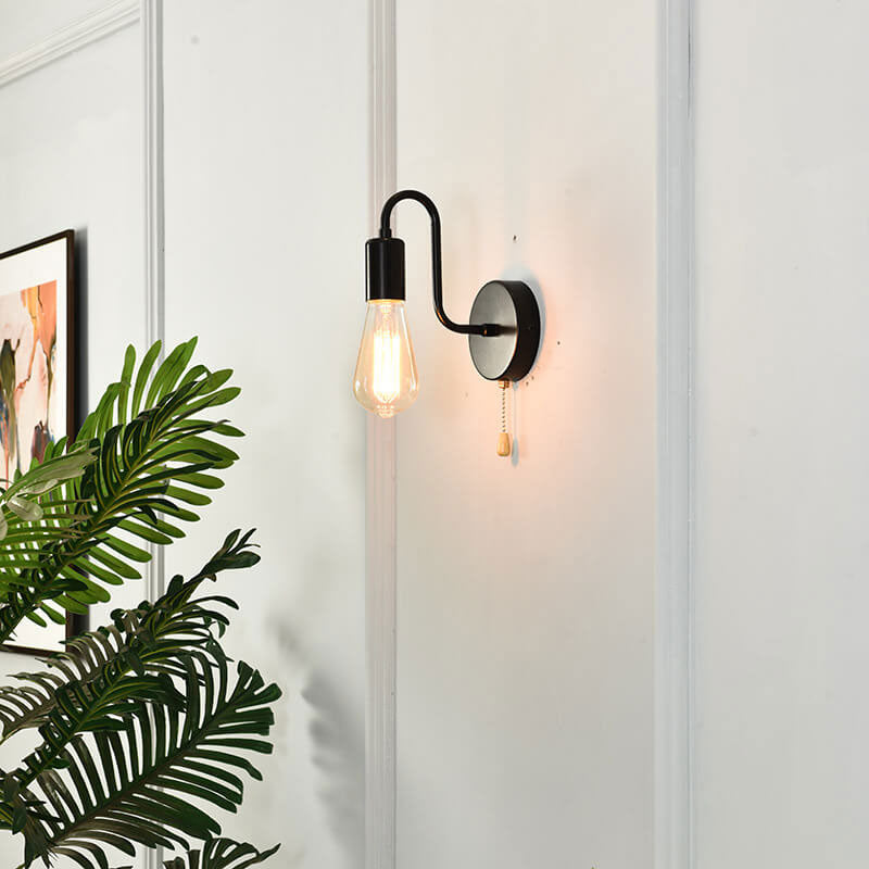 Nordisches industrielles Reißverschluss-Design 1-Licht-Wandleuchte 