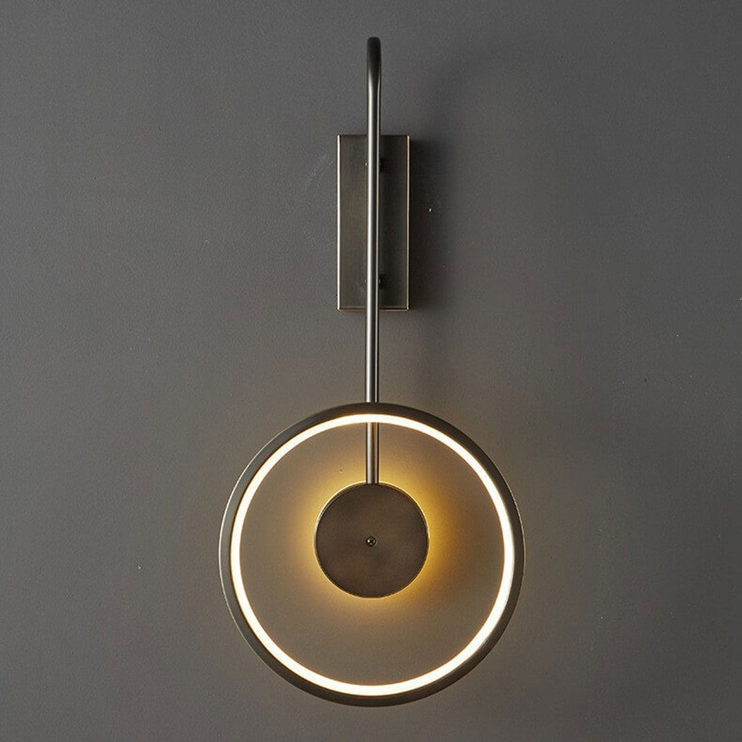 Licht Luxus Vollkupfer Kreis Gebogene Arm LED Wandleuchte Lampe 