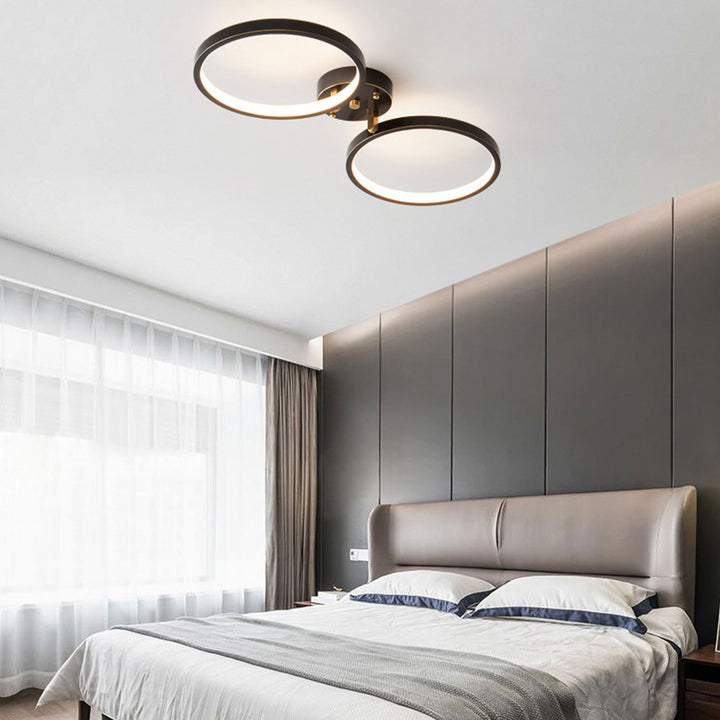 Moderne minimalistische LED-Deckenleuchte aus Acryl in Kupfer 