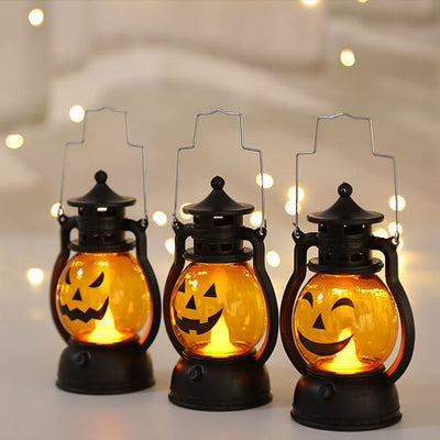 Décorations de lanternes LED citrouille d'horreur d'Halloween lampe portative 
