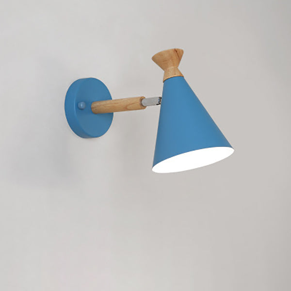 Nordic Creative Bell Shade Wood 1-Light Wall Sconce Lamp