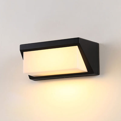 Modern Solar Square Geometry Outdoor Waterproof LED Wall Sconce Lamp