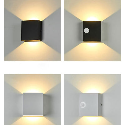 Modern Simple Square LED Body Sensor Wall Sconce Lamp