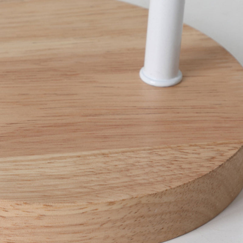 Lámpara de Mesa de 1 Luz con Base de Madera y Pantalla de Lino en Forma de Cono Minimalista Nórdico 