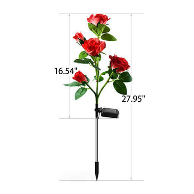 Modern Solar Rose Bouquet 5 Head LED Outdoor Garden Decorative Ground Insert Landscape Light