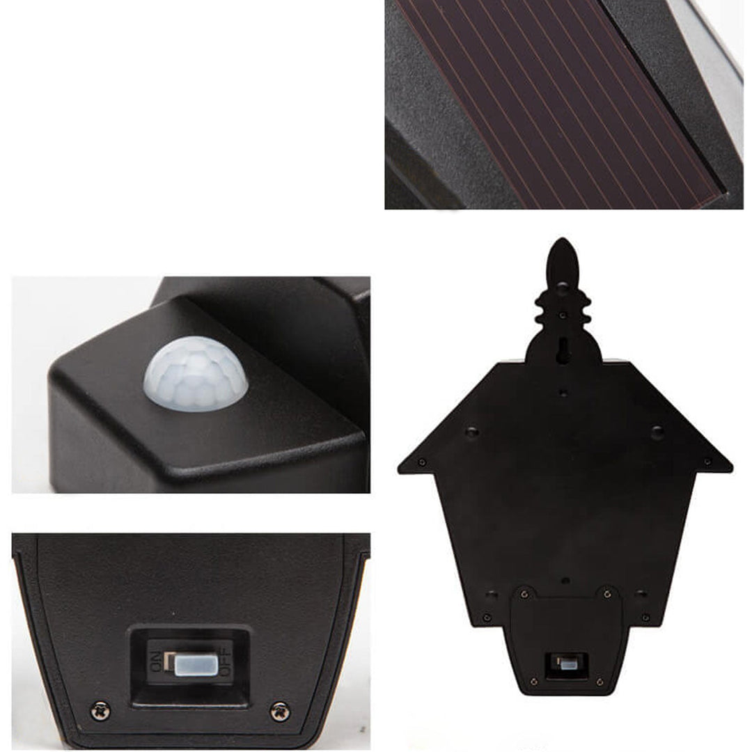 Solar Raumtyp Halbwandleuchte Menschlicher Smart-Sensor Licht Schwarze LED-Wandleuchte 