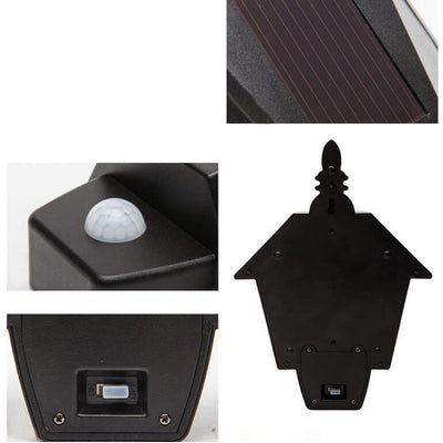 Solar Raumtyp Halbwandleuchte Menschlicher Smart-Sensor Licht Schwarze LED-Wandleuchte 