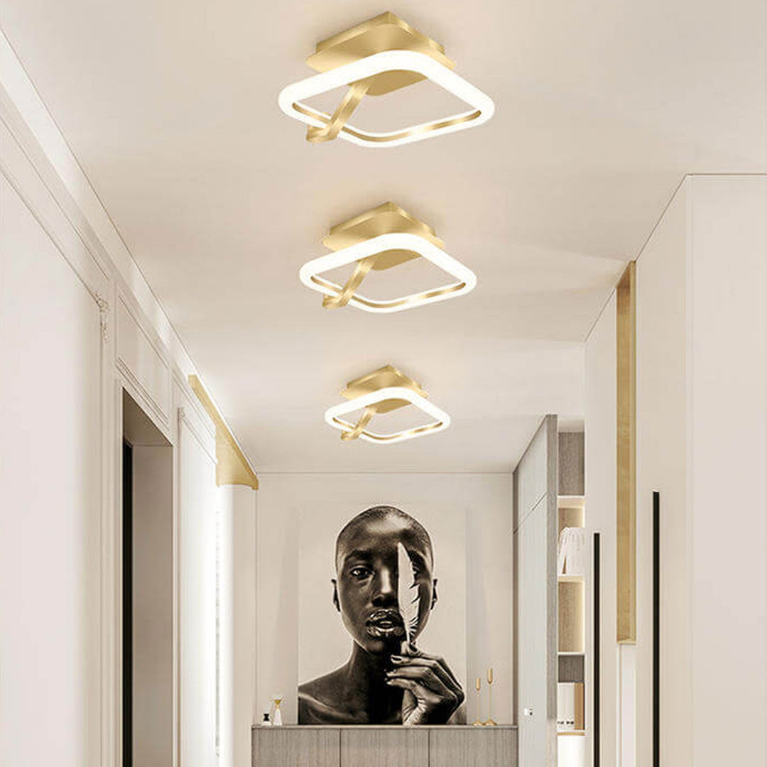 Moderne Licht Luxus Quadratische Runde Acryl LED Semi-Flush Mount Deckenleuchte 