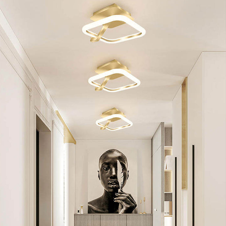 Moderne Licht Luxus Quadratische Runde Acryl LED Semi-Flush Mount Deckenleuchte 