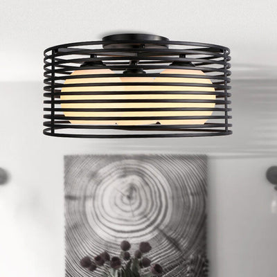 Nordic Creative Iron Round 3-Light Flush Mount Ceiling Light