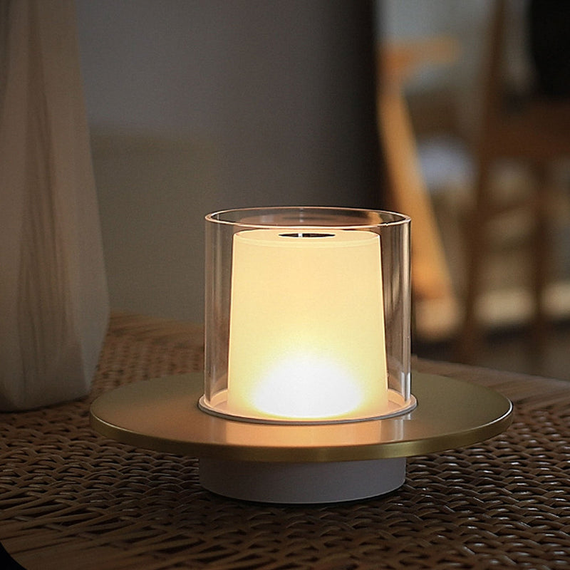 Lampe de Table Moderne à Bougie LED Cylindrique de Luxe Léger 
