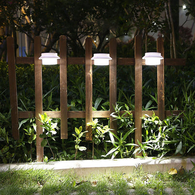 Solar Cylinder LED Outdoor Waterproof Fence Wall Sconce Lamp