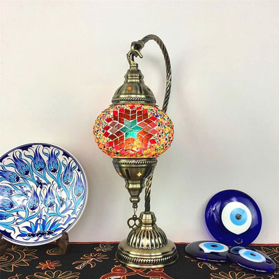 Vintage Stained Glass Turkish Style LED Table Lamp