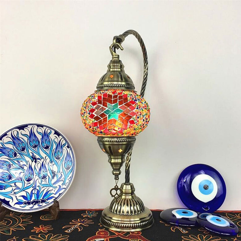 Vintage Stained Glass Turkish Style LED Table Lamp