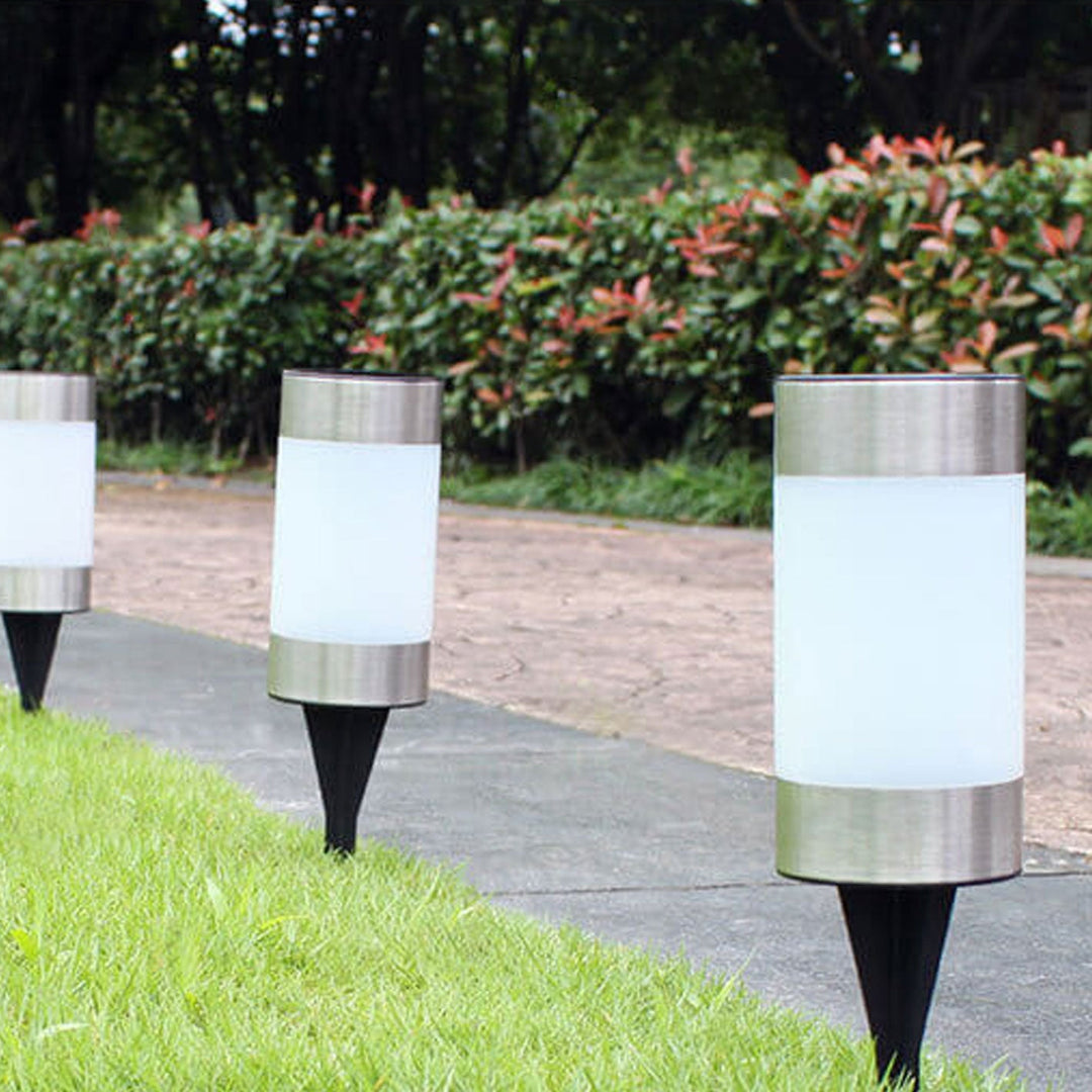 Solar Kunststoff Zylindrisches Design LED Außen Rasenlicht 