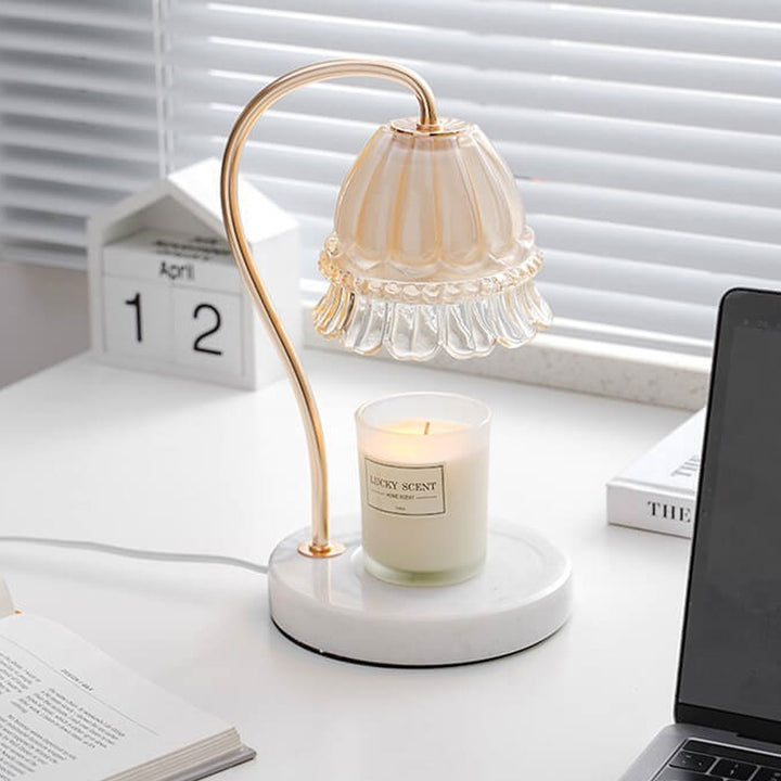 Kreative Glas-Glockenblume Aromalampe Schmelzende Wachstischlampe 