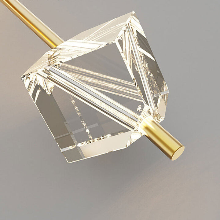 Modern Light Luxury Golden Diamond Geometric Crystal LED Pendant Light