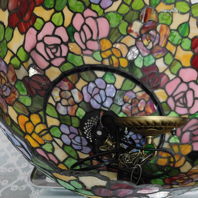 European Retro Tiffany Color Butterfly Design 1-Light Pendant Light