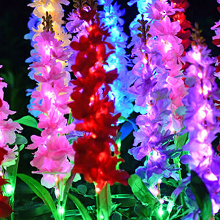 Lumière extérieure solaire LED de tissu de soie violette de simulation de décoration festive 