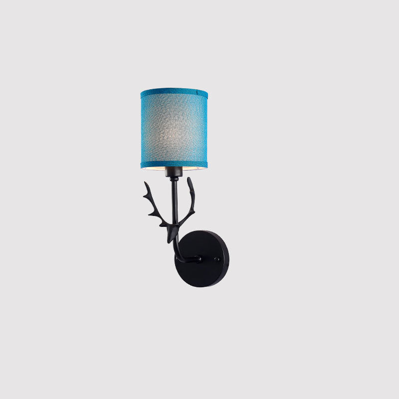 Conception de tête de cerf créative en tissu industriel 1-lumière applique murale 