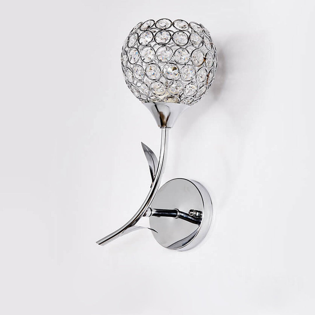 Lámpara de Aplique de Pared Romántica de Cristal Europeo Moderno de 1 Luz 