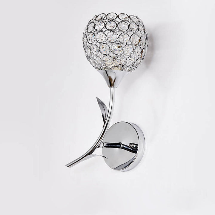 Lámpara de Aplique de Pared Romántica de Cristal Europeo Moderno de 1 Luz 