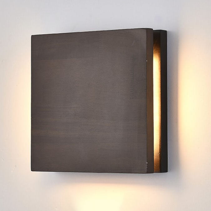 Aplique de pared LED rectangular de madera de tronco Wabi-sabi japonés 