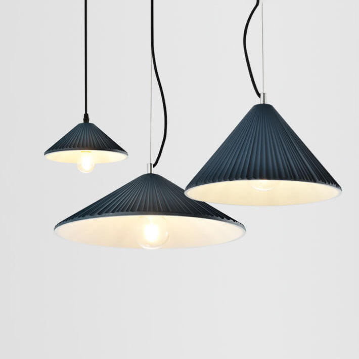 Nordic Resin 1-Light Textured Umbrella Pendant Light