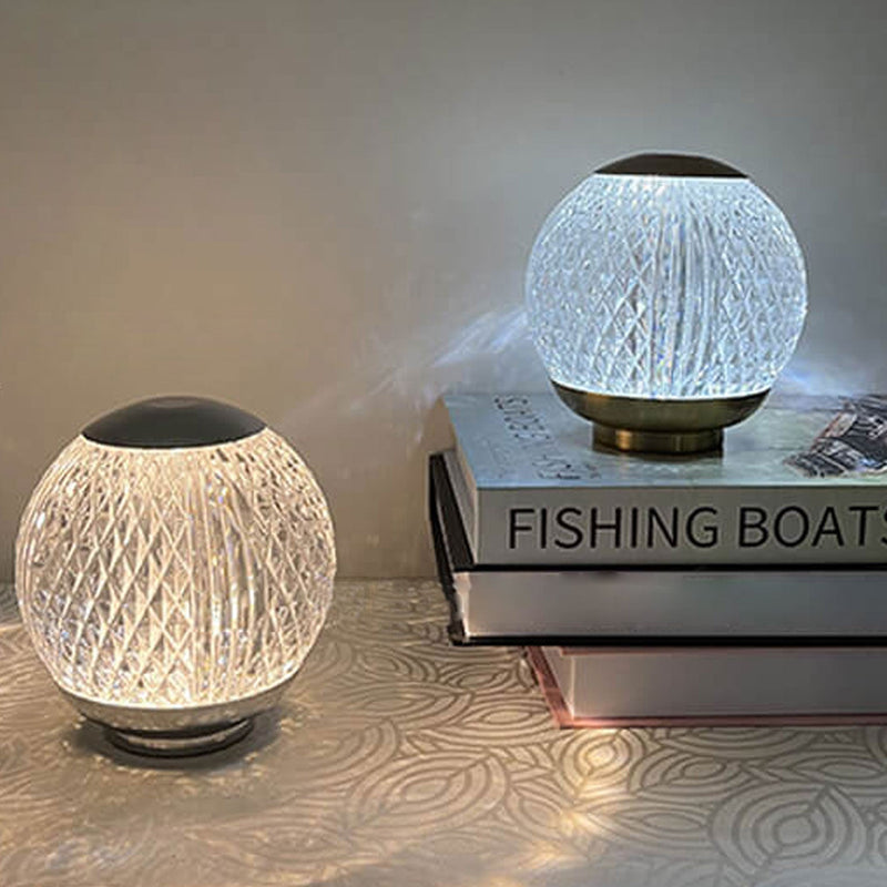 Modern Creative Acrylic Crystal Ball LED Rechargeable Touch Night Light Table Lamp