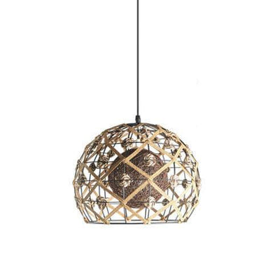 Creative Hemp Rope Weaving Hemp Balls 1-Light Pendant Light