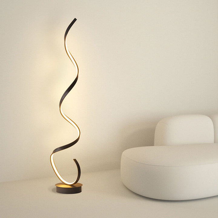 Lampe de sol moderne à LED avec ligne torsadée créative 