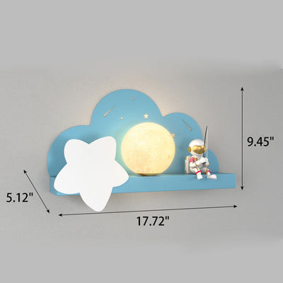 Childlike Creative Moon Astronaut Design LED Wall Sconce Lamp