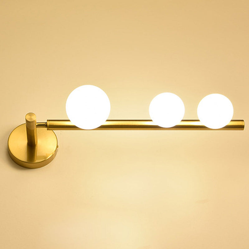 Modern Light Luxury Iron Glass Round 3-Light Wall Sconce Lamp