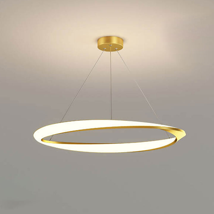Lámpara colgante LED redonda de aluminio de lujo nórdico 