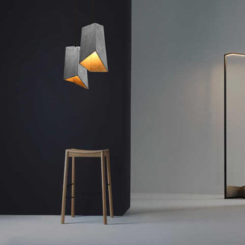 Simplicidad Industrial Lámpara Colgante Geométrica de Cemento de 1 Luz 