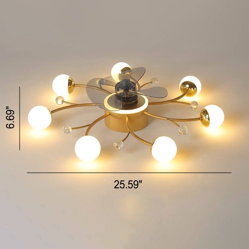 Nordic Light Luxury Creative 5/7-Light LED Flush Mount Fan Light